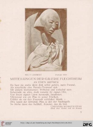 Mitteilungen der Galerie Flechtheim