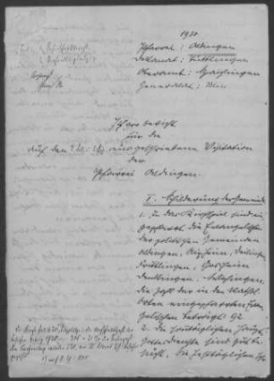 Aldingen (Lkr. Tuttlingen): Pfarrbericht 1930