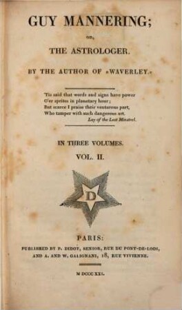 Guy Mannering, or, the astrologer : in three volumes, 2