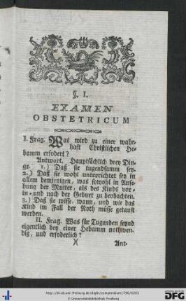 Examen Obstetricum.