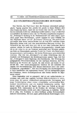 Zur studentisch-pädagogischen Bewegung