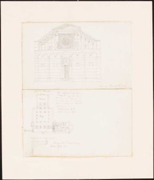 Dom, Carrara / Palazzo del Filippo Durasso, Genua: Dom Ansicht, Palazzo del Filippo Durasso Grundriss und Detail