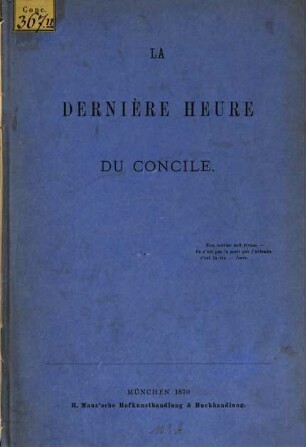 La dernière heure du concile