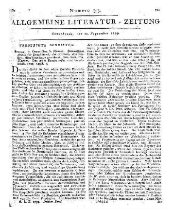 Patriotisches Archiv für Deutschland. Bd. 1, St. 1-2. Der Gottheit, den Fürsten, dem Vaterlande gewidmet v. S. C. Wagener. Berlin: Maurer 1799