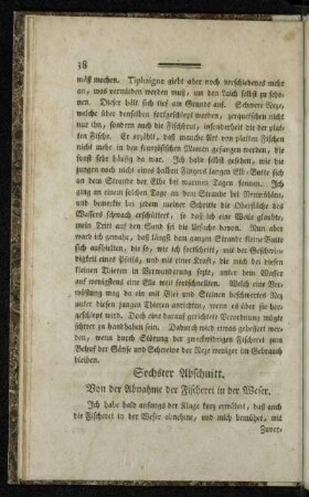 Sechster Abschnitt. Von der Abnahme der Fischerei in der Weser.