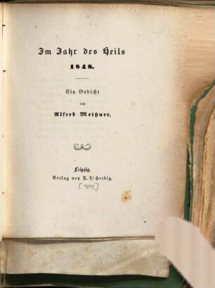 Im Jahr des Heils 1848 : ein Gedicht