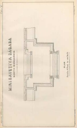 Plate 'E'. Mirisavetiya dágaba. North Mandapaya. Plan