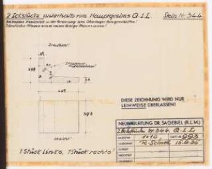 Reichsluftfahrtministerium, Berlin: Hauptgesims Q1L (Werkstein): Details 1:10