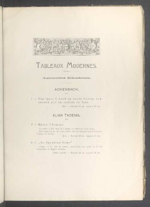 Tableaux modernes