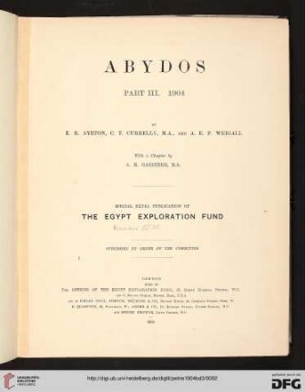 Abydos: Part III : 1904