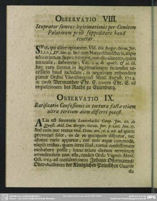 Observatio VIII. Stuprator sumtus legitimationis per Comitem Palatinum proli suppeditare haud tenetur
