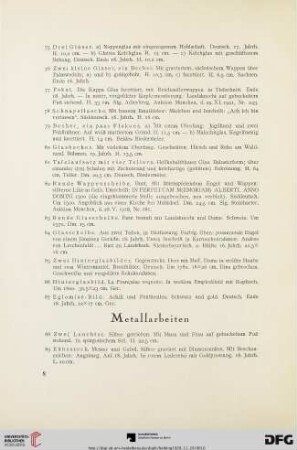 Metallarbeiten (Nr.88-135)