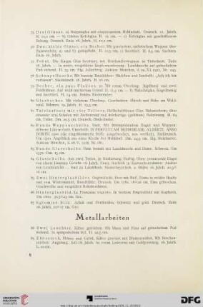 Metallarbeiten (Nr.88-135)