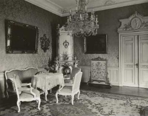 Diesbar-Seußlitz. Schloss. Innenraum mit Kamin