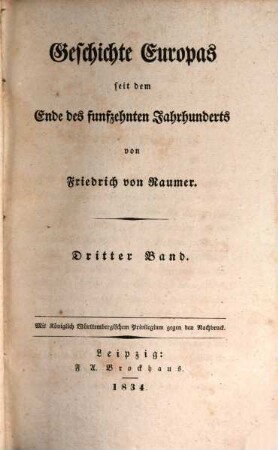 Geschichte Europas seit dem Ende des funfzehnten Jahrhunderts, 3. [Die Niederlande, Dänemark, Schweden und Deutschland vom Tode Karls V., bis zum westphälischen Frieden (1648)]