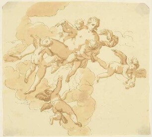 Venus, von Putten getragen (nach dem Fresko Paolo Veroneses in Murano, Palazzo Trevisan)