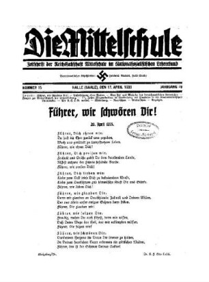 Führer, wir schwören Dir! : 20. April 1935