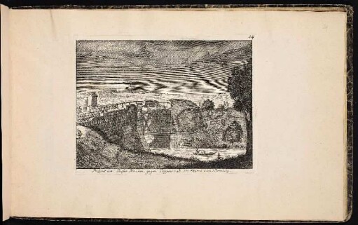 Prospect der Doser Brüken, gegen Poppenreut, ein Stund von Nürnberg. - Nürnberg-Doos, Brücke; Fürth-Poppenreuth