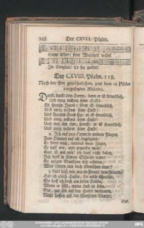 Der CXVIII. Pslam. 118.