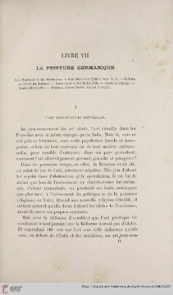 Livre VII: La peinture germanique