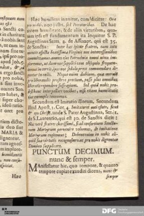 Punctum Decimum. nunc & semper.