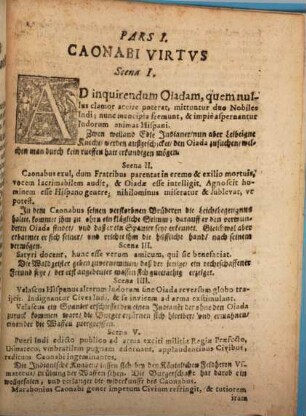 Caonabvs Non Qvidem Omni Virtvtis Specie Carens Ex Omni Tamen Parte Infelix Daß ist Caonabvs Ein West Jndianischer Furst Dem es an der Tugent nicht gäntzlich, an der Glückseeligkeit aber sehr hat gemanglet : Durch ein Offentliches Schauspil vorgestellt Von dem Fürstlichen Gymnasio der Societet Iesv Zu Neuburg an der Donau den 3. vnd 6. Septembris Anno 1666