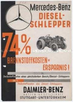 Brennstoffkosten-Ersparnis bei Dieselschleppern