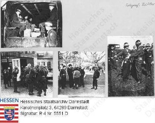 Lampertheim, 1947 April 5 / 'Constabler Raid' in Lampertheim / 4 Szenenfotos, Gruppenaufnahmen