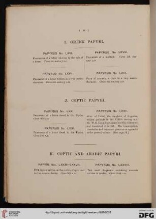 I. Greek papyri