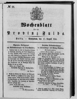 Nr. 33, Ausgabe vom 17. August 1844