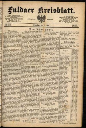 Ausgabe vom Dienstag, den 05. Mai 1885.