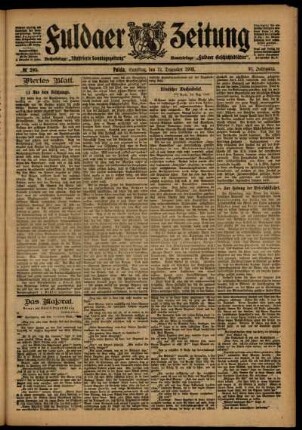 Vierte Ausgabe vom Samstag, den 12. Dezember 1903.
