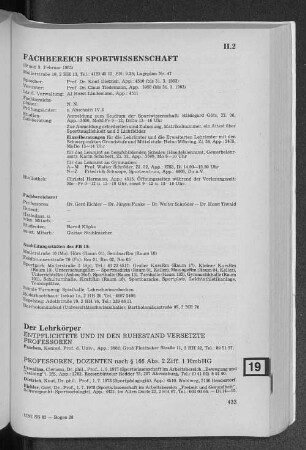 Fachbereich Sportwissenschaft