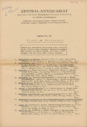 Nr. 737: Recht und Wirtschaft