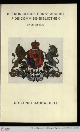 Nr. 177: Die Königliche Ernst August Fideicommiss-Bibliothek: Die Königliche Ernst August Fideicommiss-Bibliothek