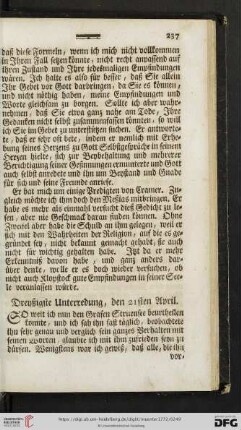 Dreyßigste Unterredung, den 21sten April