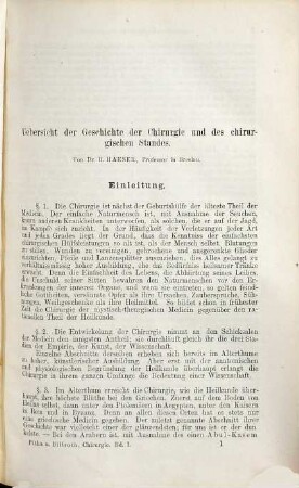 Handbuch der allgemeinen und speciellen Chirurgie : mit Einschluss der topographischen Anatomie, Operations- und Verbandlehre, 1,1. Die Gewebserkrankungen im Allgemeinen ...