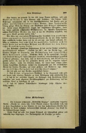 Kleine Mittheilungen