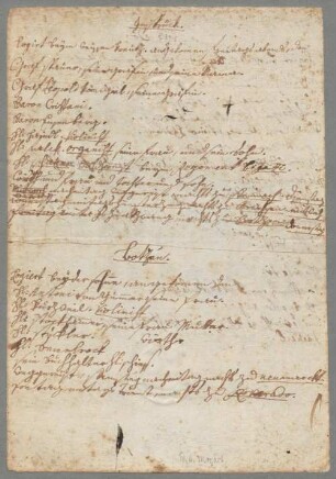 Wolfgang Amadeus Mozart (1756 - 1791) Autographen: Eigenhändige Reisenotizen von Wolfgang Amadeus Mozart - BSB Autogr.Cim. Mozart, Wolfgang Amadeus