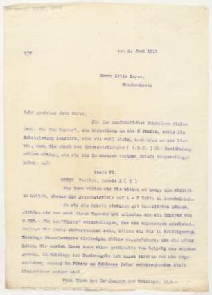 Brief an Fritz Meyer : 03.06.1914