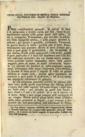 Osservazioni sulla topografia-medica del Regno di Napoli. 2, Cenni sulla topografia-medica della città di Napoli, e delle provincie di Napoli, di terra di Lavoro, ed di principato ultra