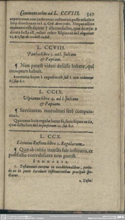 L. CCX. Licinius Rufinus libro 2. Regularum