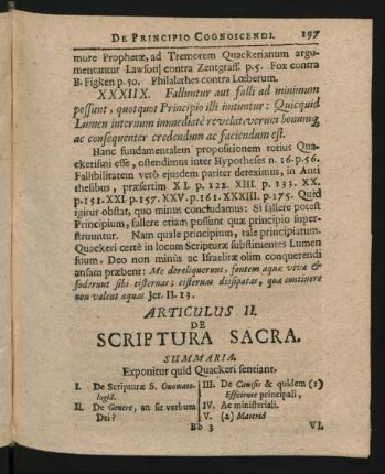 Articulus II. De Scriptura Sacra.