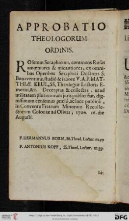 Approbatio theologorum ordinis