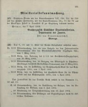 45. Ministerialbekanntmachung. betreffend Einziehung von Diphtherie-Serum