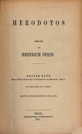 Herodotos, 1,1. Buch 1 : Einleitung und Übersicht des Dialektes
