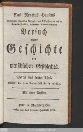 4: Welcher die neue Universalhistorie enthält