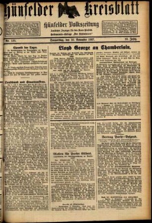 Ausgabe vom Donnerstag, den 10. November 1927.