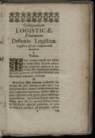 Compendium Logisticæ.