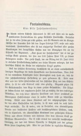 537-547 Fontainebleau : eine stille Jahrhundertfeier